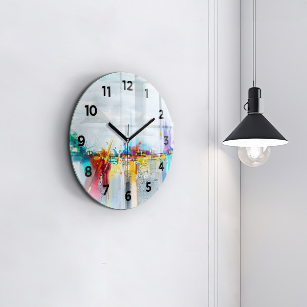 Orologio rotondo Paesaggio astratto ad olio
