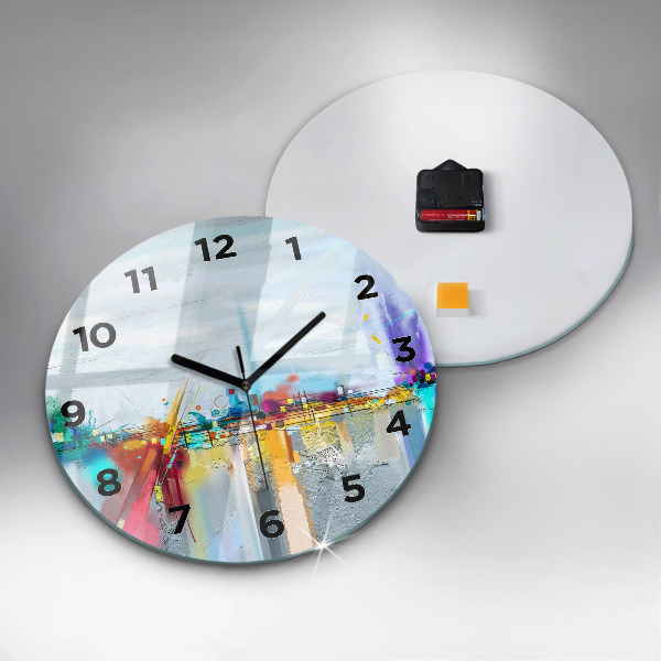 Orologio rotondo Paesaggio astratto ad olio