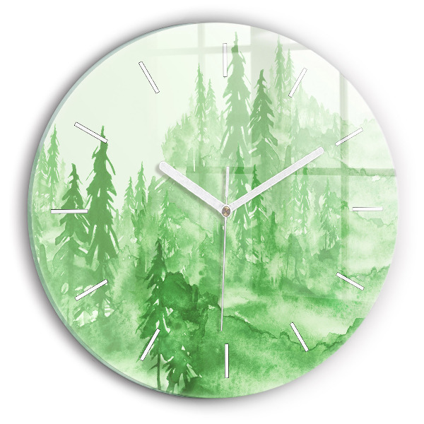 Orologio rotondo Dipingere la foresta verde