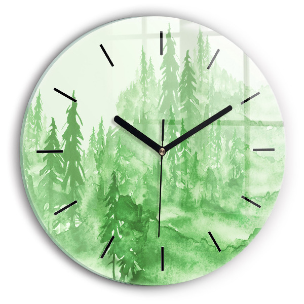 Orologio rotondo Dipingere la foresta verde