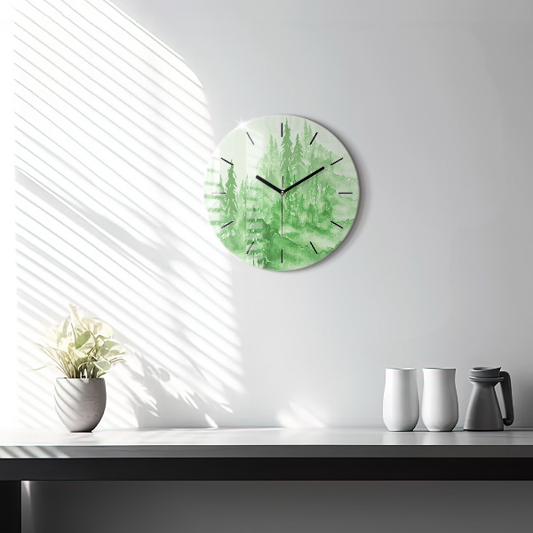 Orologio rotondo Dipingere la foresta verde