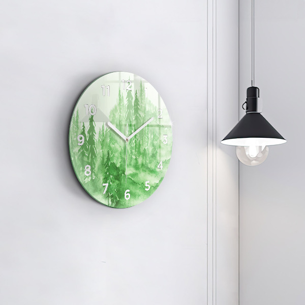 Orologio rotondo Dipingere la foresta verde