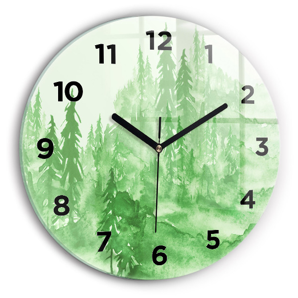 Orologio rotondo Dipingere la foresta verde