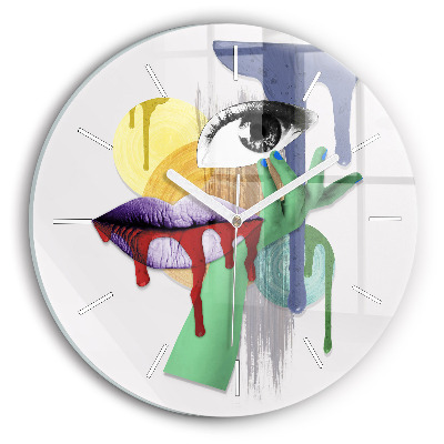 Orologio rotondo collage surrealista