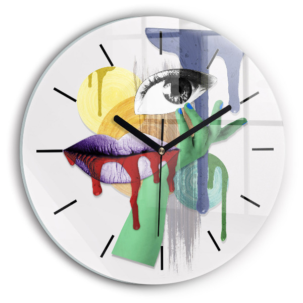 Orologio rotondo collage surrealista