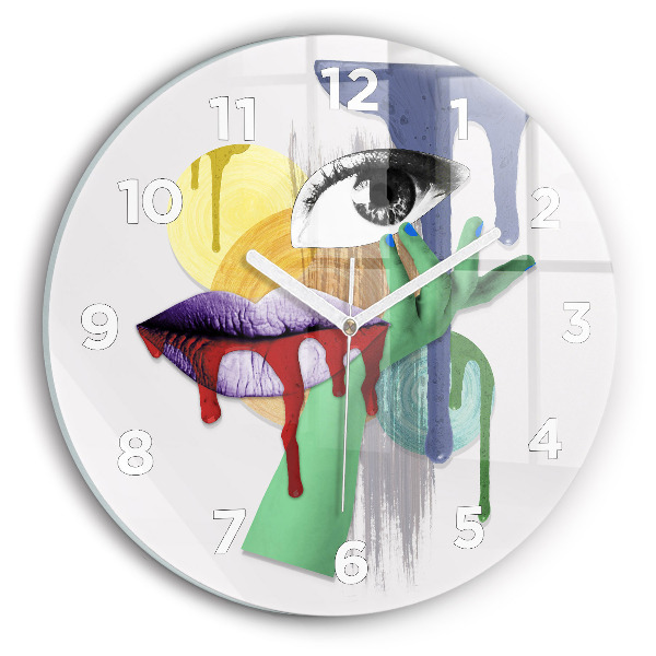 Orologio rotondo collage surrealista