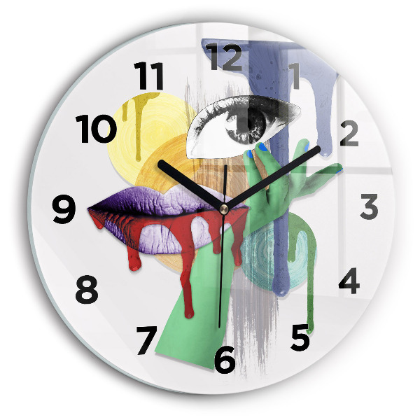 Orologio rotondo collage surrealista
