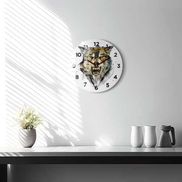 Orologio rotondo Ritratto disegnato di un lupo
