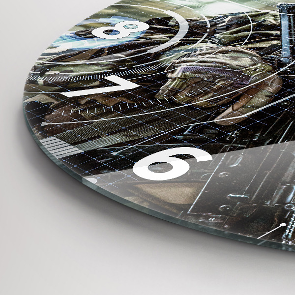 Orologio rotondo Soldato con una pistola