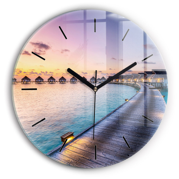 Orologio rotondo Tramonto Maldive