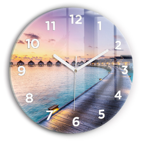 Orologio rotondo Tramonto Maldive