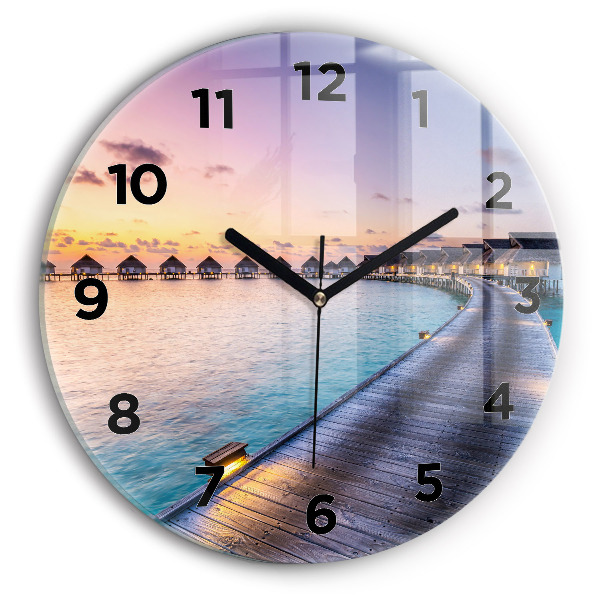 Orologio rotondo Tramonto Maldive