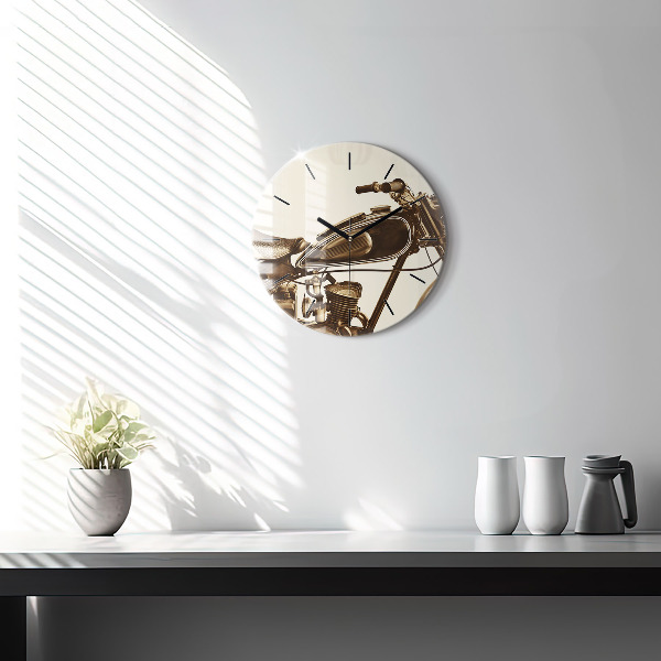 Orologio rotondo Moto d'epoca seppia