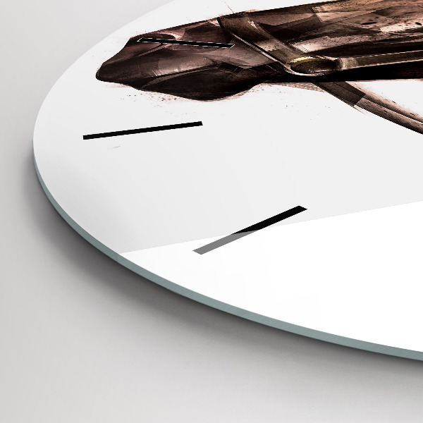 Orologio rotondo Profilo del cavallo dipinto