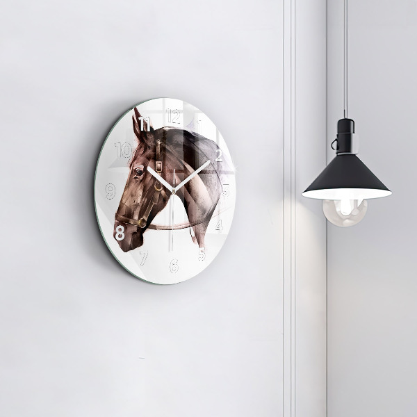Orologio rotondo Profilo del cavallo dipinto