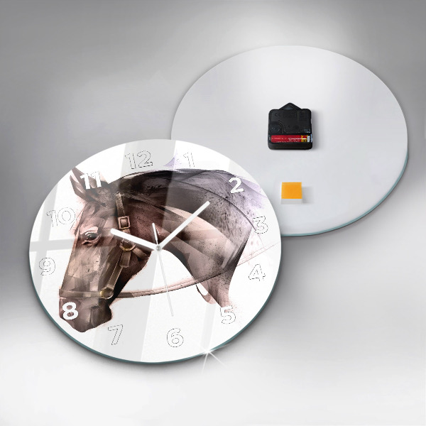 Orologio rotondo Profilo del cavallo dipinto
