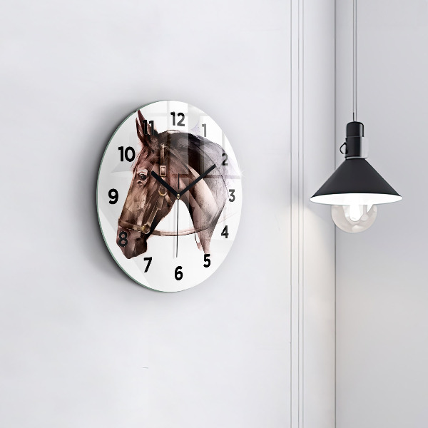 Orologio rotondo Profilo del cavallo dipinto