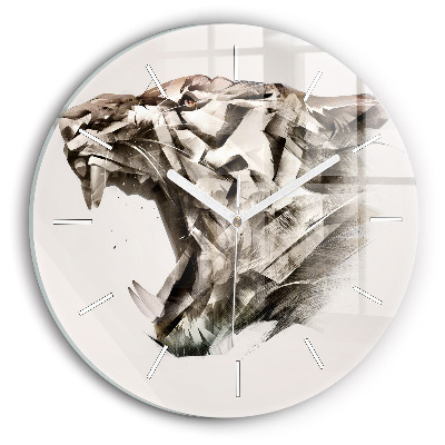 Orologio rotondo ritratto dipinto di una tigre