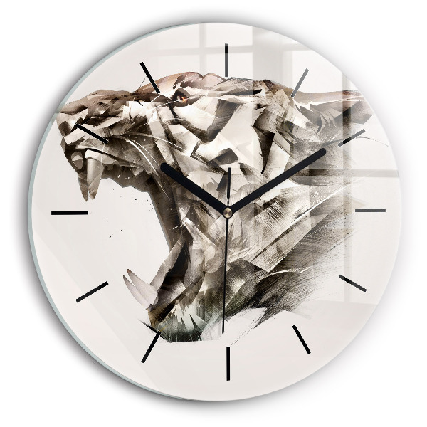 Orologio rotondo ritratto dipinto di una tigre