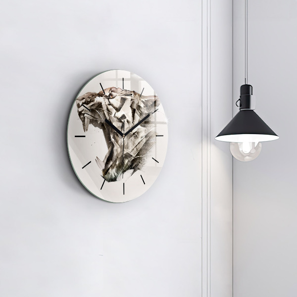 Orologio rotondo ritratto dipinto di una tigre