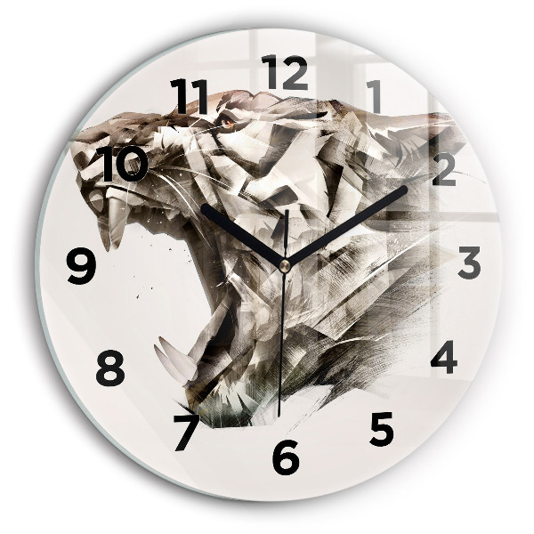 Orologio rotondo ritratto dipinto di una tigre