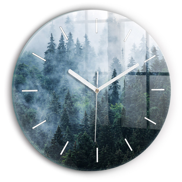 Orologio rotondo Paesaggio montano nebbioso