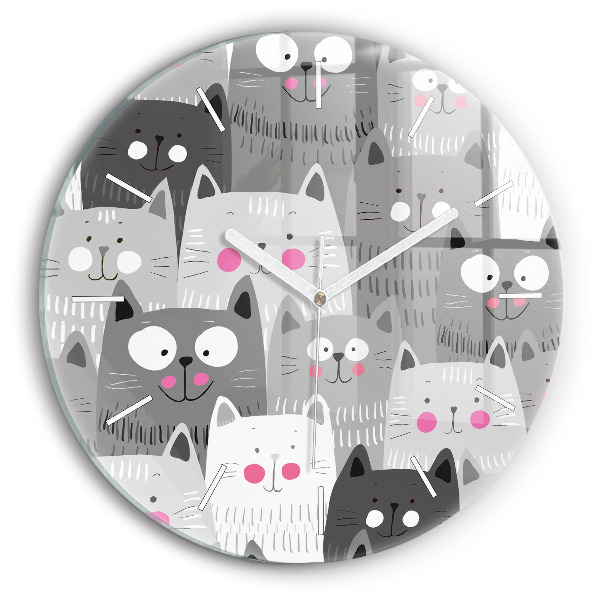 Orologio rotondo Modello con gatti
