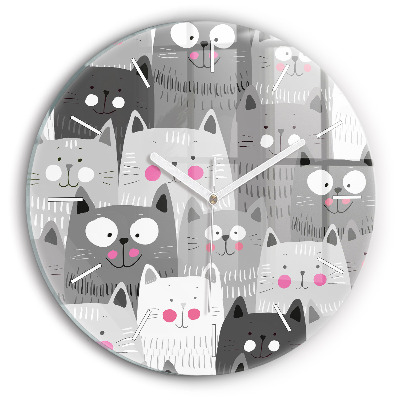 Orologio rotondo Modello con gatti