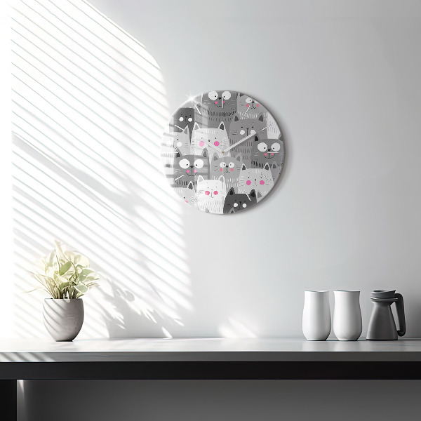 Orologio rotondo Modello con gatti