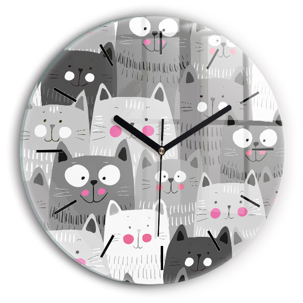 Orologio rotondo Modello con gatti