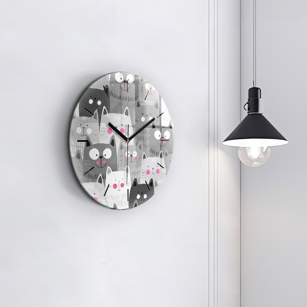 Orologio rotondo Modello con gatti