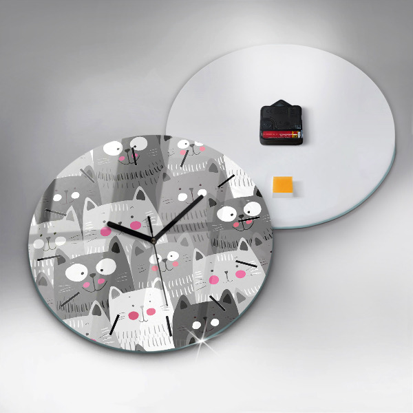 Orologio rotondo Modello con gatti