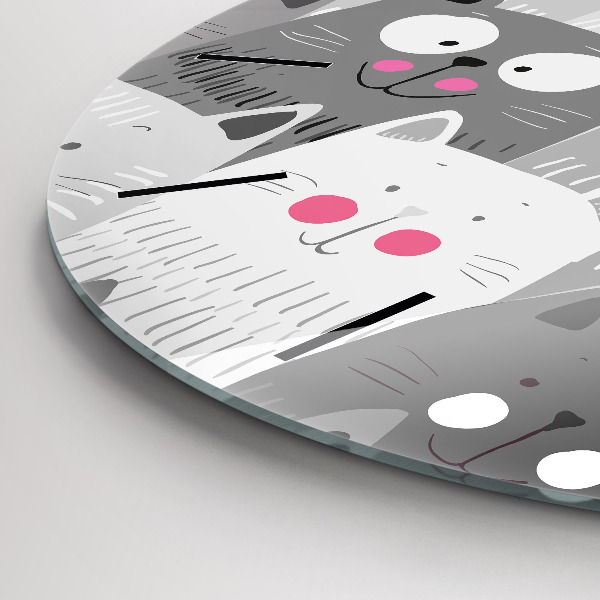 Orologio rotondo Modello con gatti