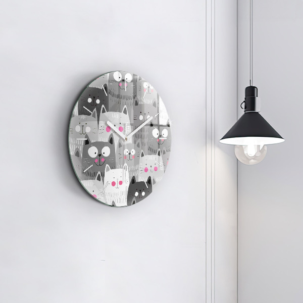 Orologio rotondo Modello con gatti