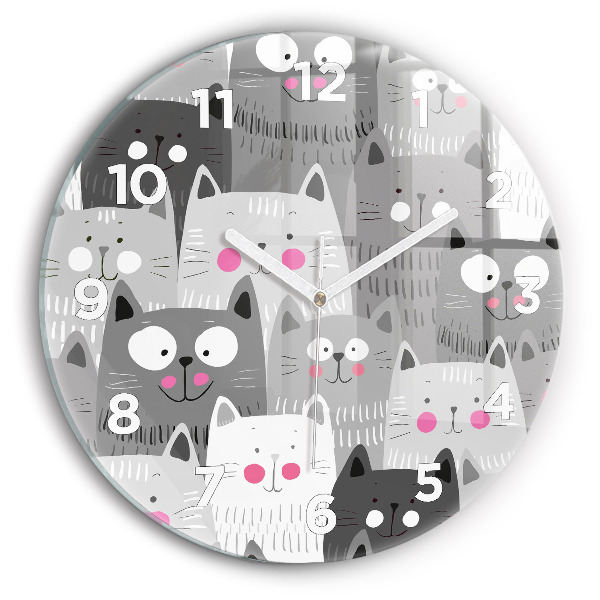 Orologio rotondo Modello con gatti