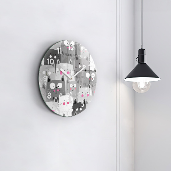 Orologio rotondo Modello con gatti