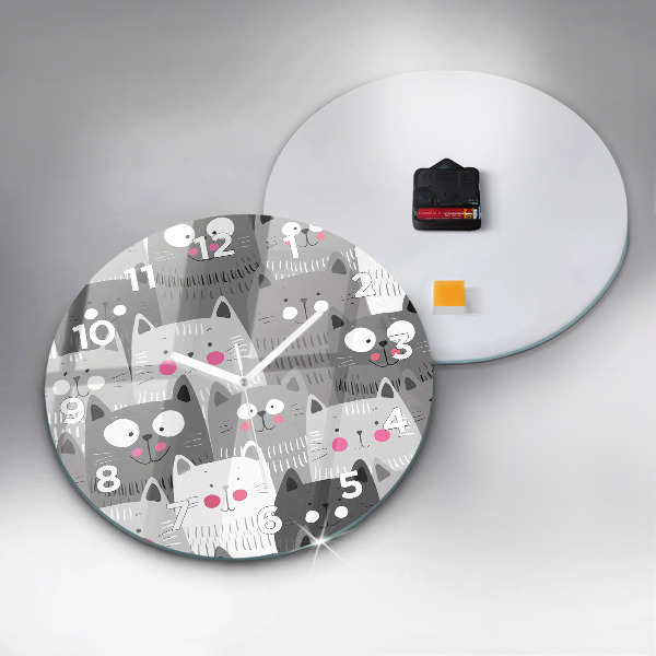 Orologio rotondo Modello con gatti