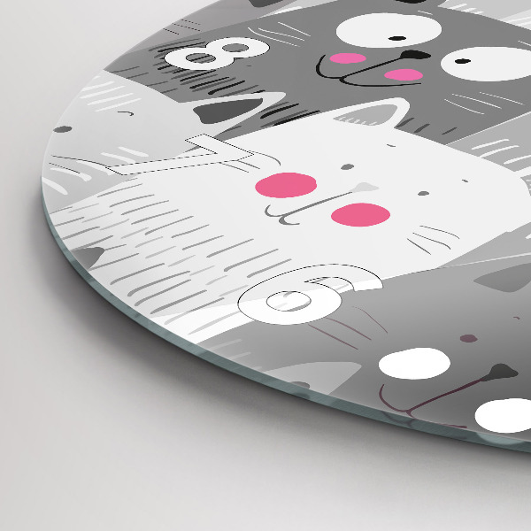 Orologio rotondo Modello con gatti