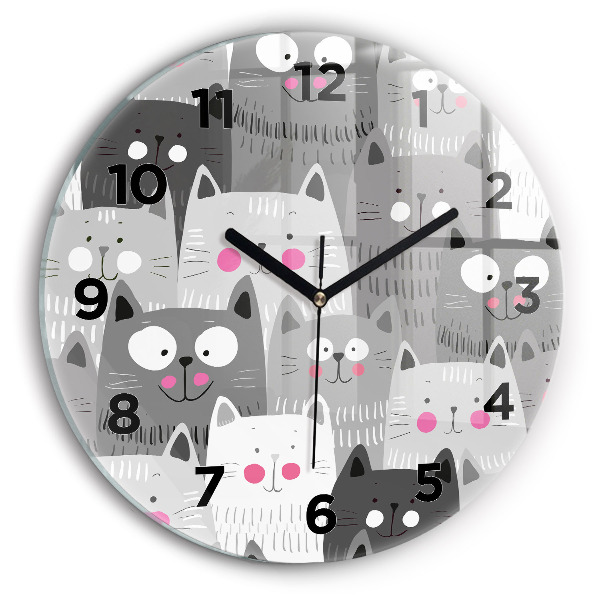 Orologio rotondo Modello con gatti