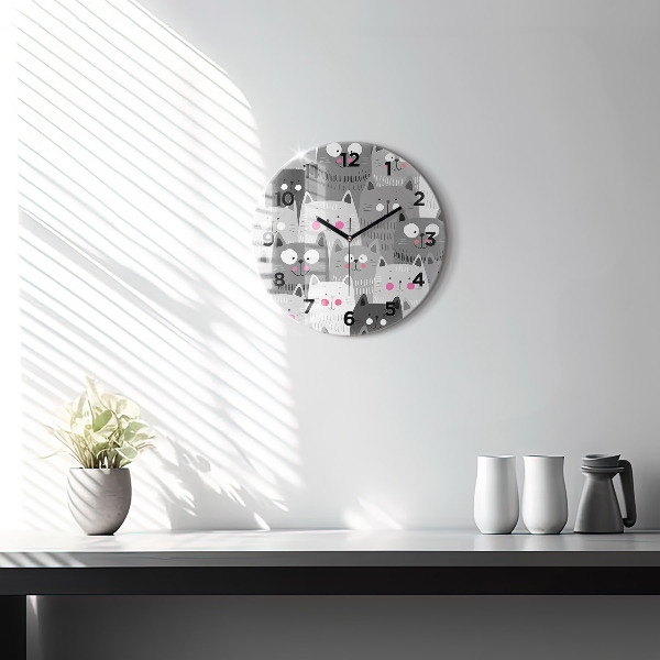 Orologio rotondo Modello con gatti