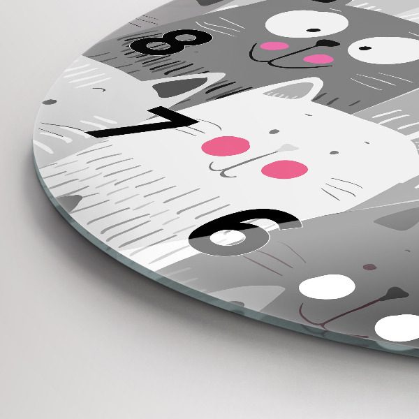 Orologio rotondo Modello con gatti