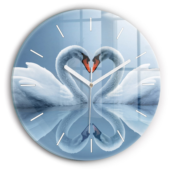 Orologio rotondo Cigni nel cuore