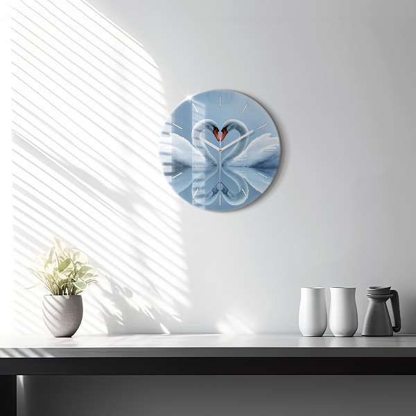 Orologio rotondo Cigni nel cuore