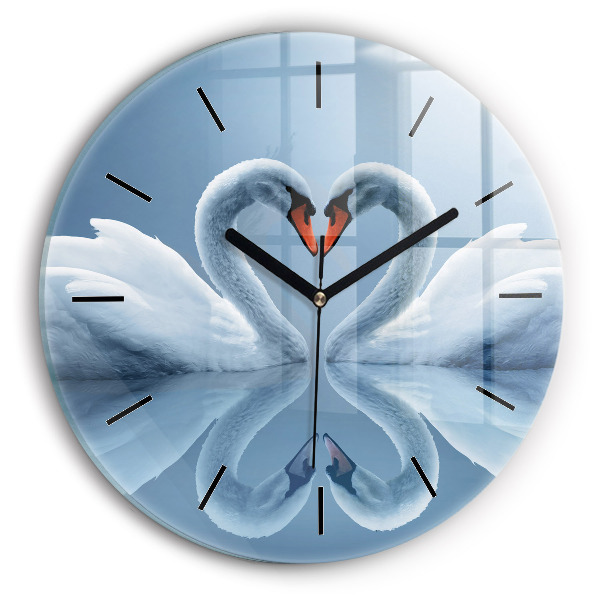 Orologio rotondo Cigni nel cuore
