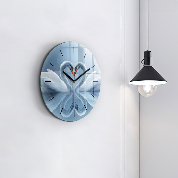 Orologio rotondo Cigni nel cuore