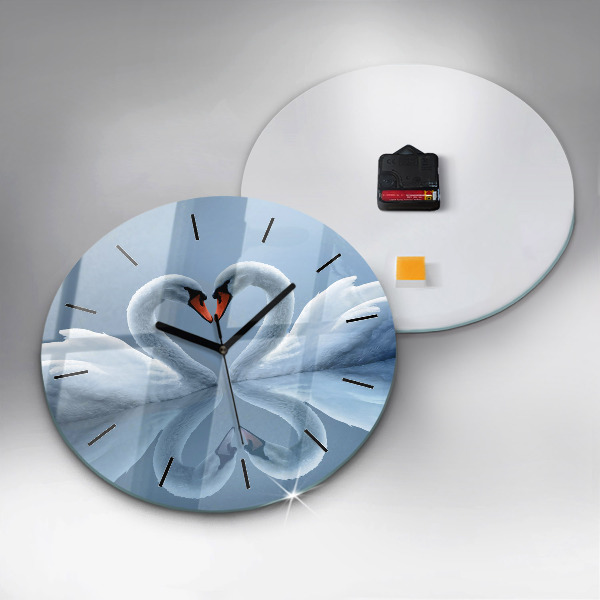 Orologio rotondo Cigni nel cuore