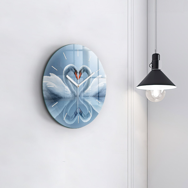 Orologio rotondo Cigni nel cuore