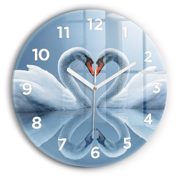 Orologio rotondo Cigni nel cuore