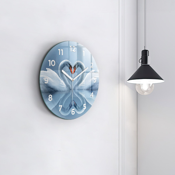 Orologio rotondo Cigni nel cuore