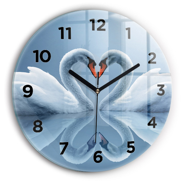 Orologio rotondo Cigni nel cuore